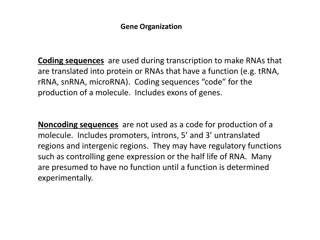 gene organization