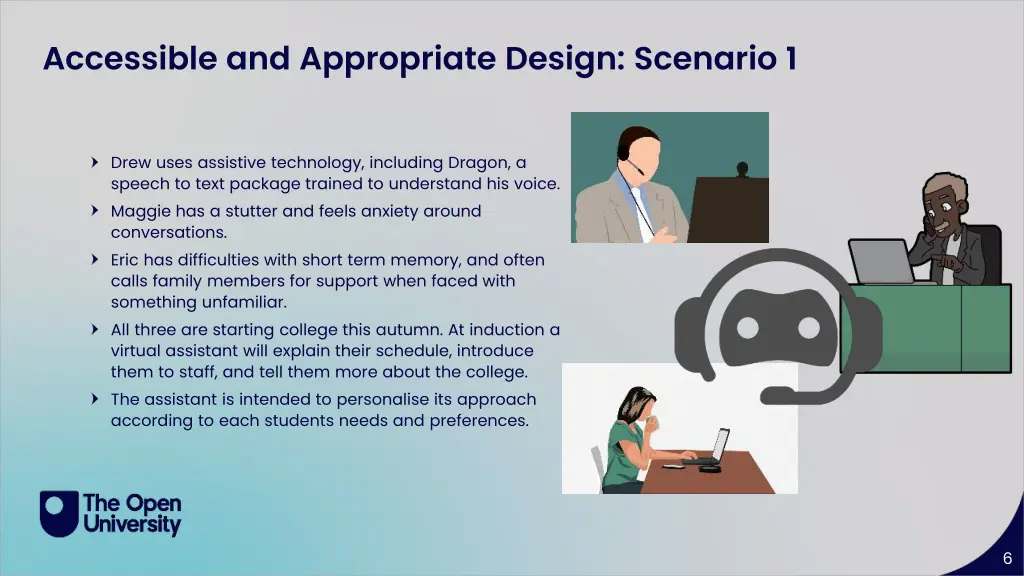 accessible and appropriate design scenario 1