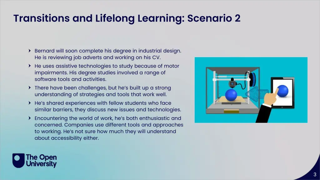 transitions and lifelong learning scenario 2