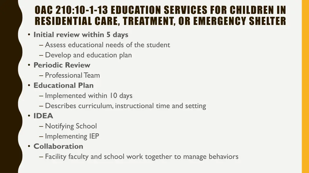 oac 210 10 1 13 education services for children