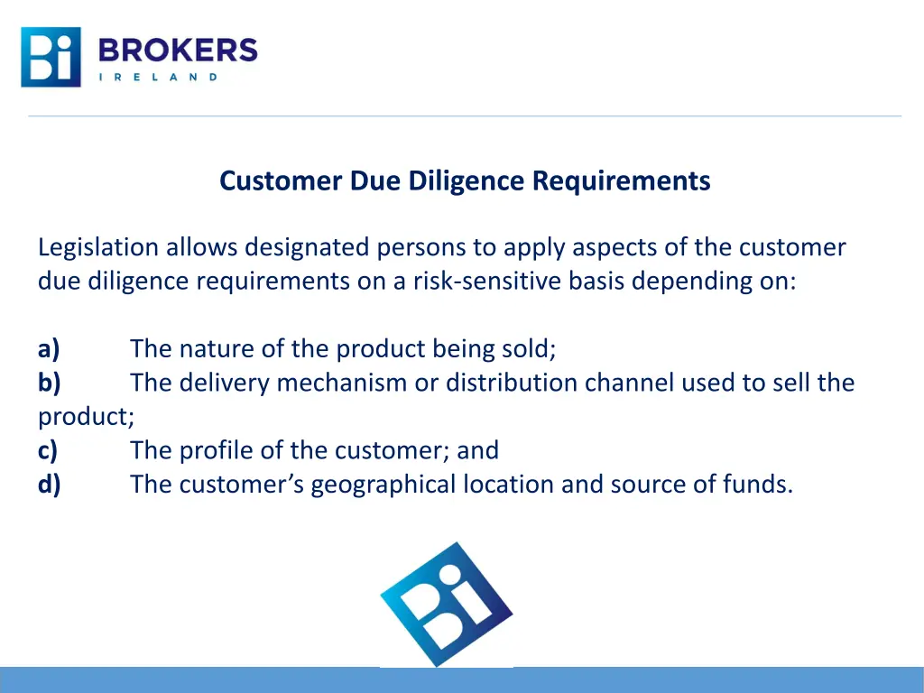 customer due diligence requirements