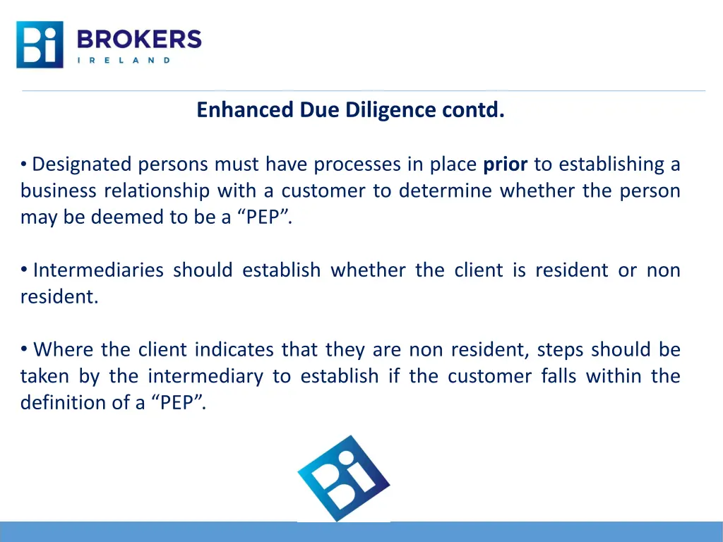 enhanced due diligence contd