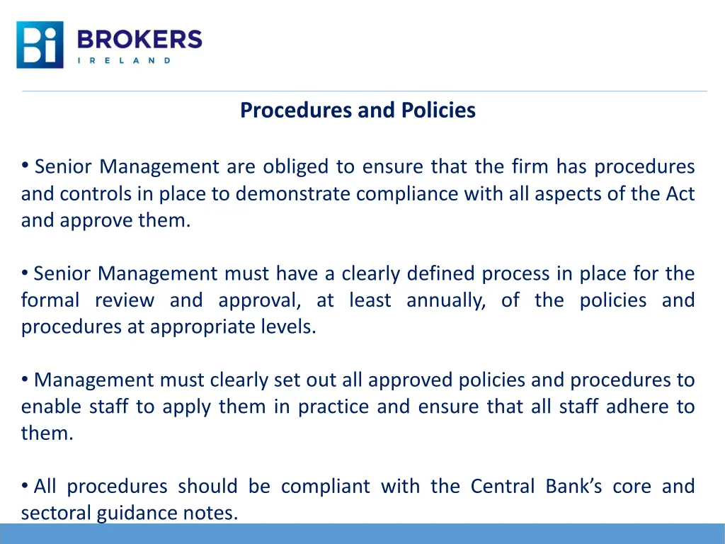 procedures and policies