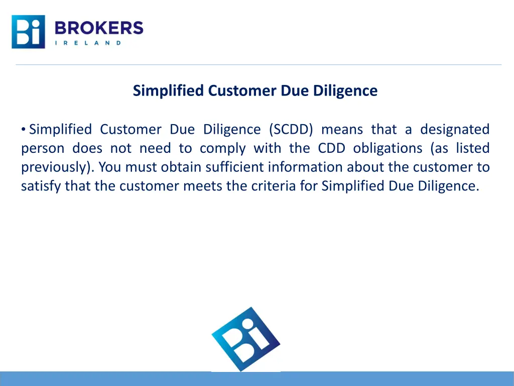 simplified customer due diligence