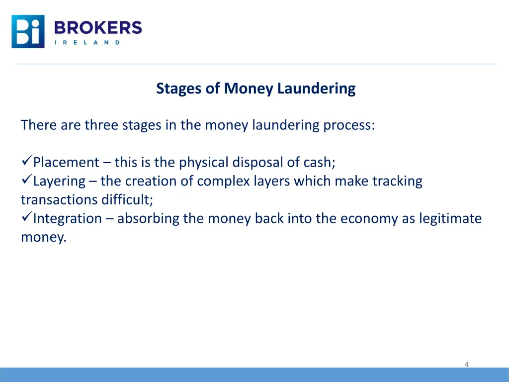 stages of money laundering