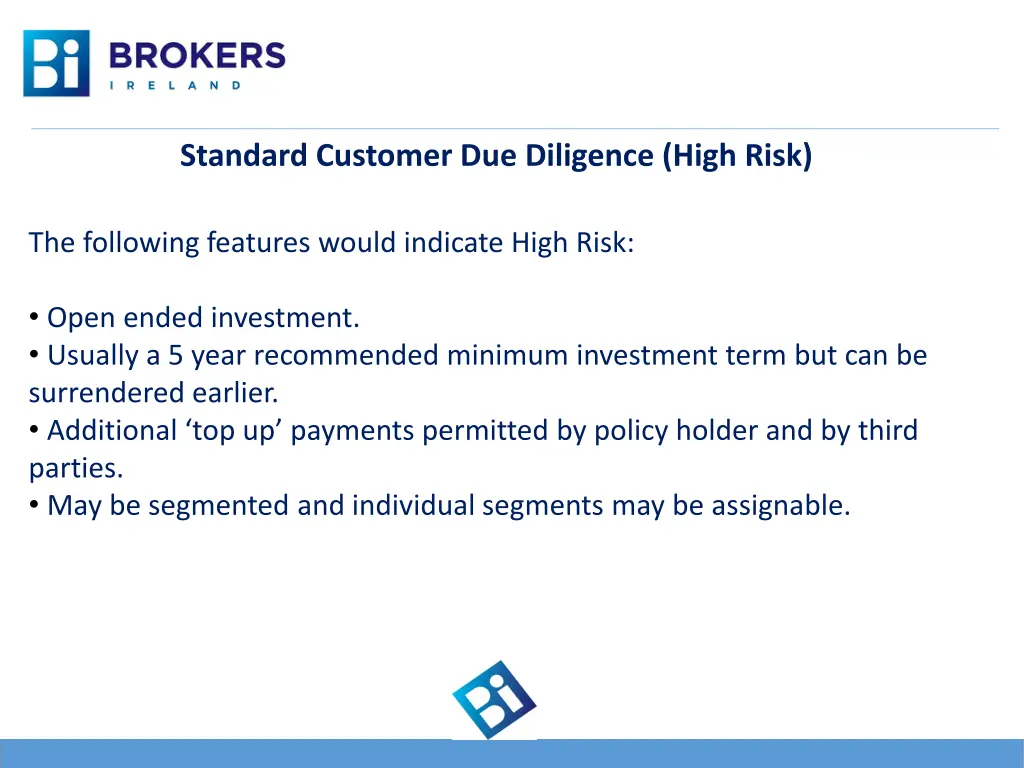 standard customer due diligence high risk 1