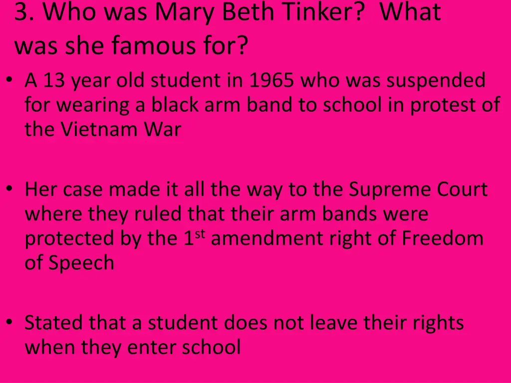 3 who was mary beth tinker what was she famous