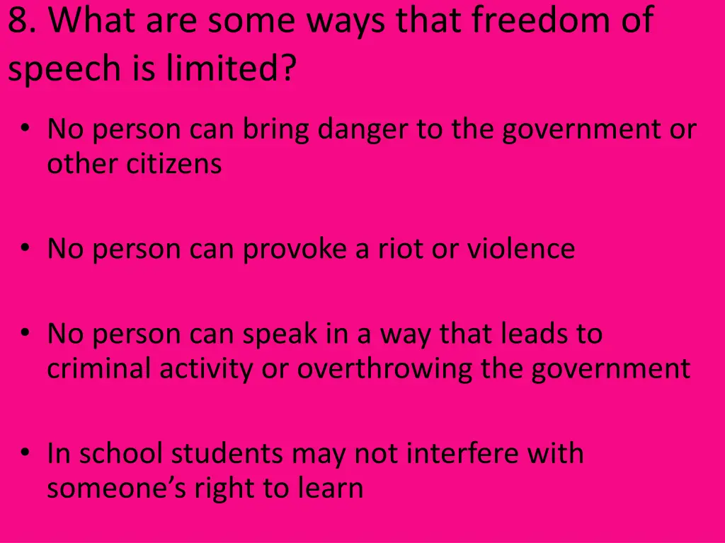 8 what are some ways that freedom of speech