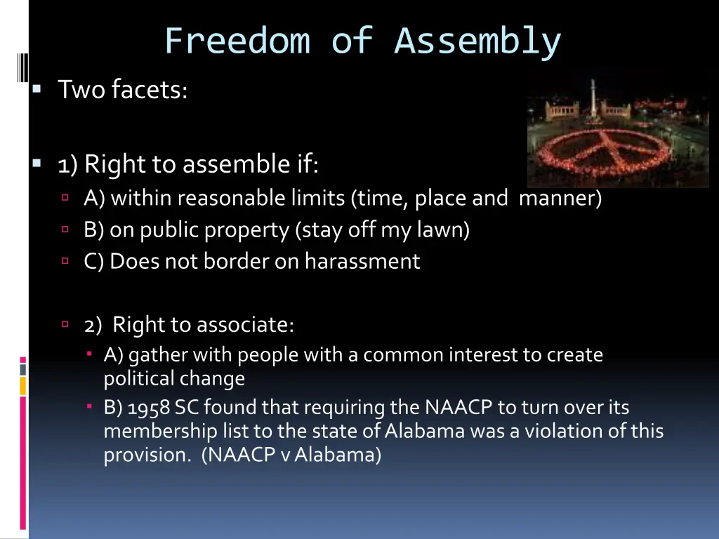 freedom of assembly two facets