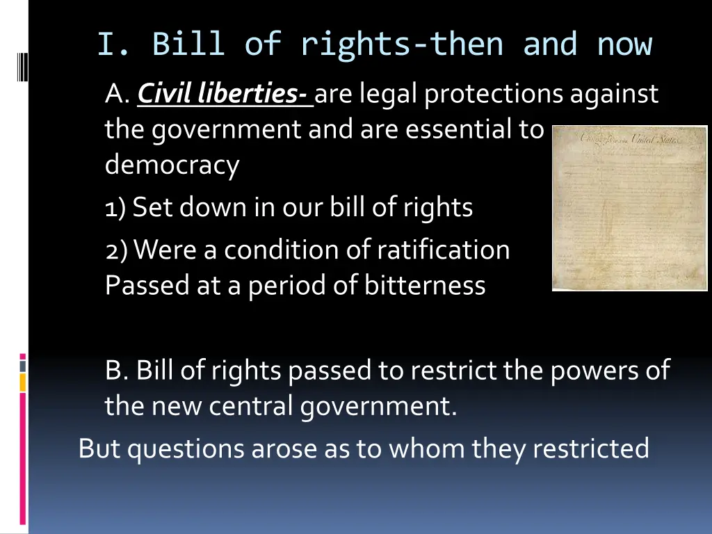 i bill of rights then and now