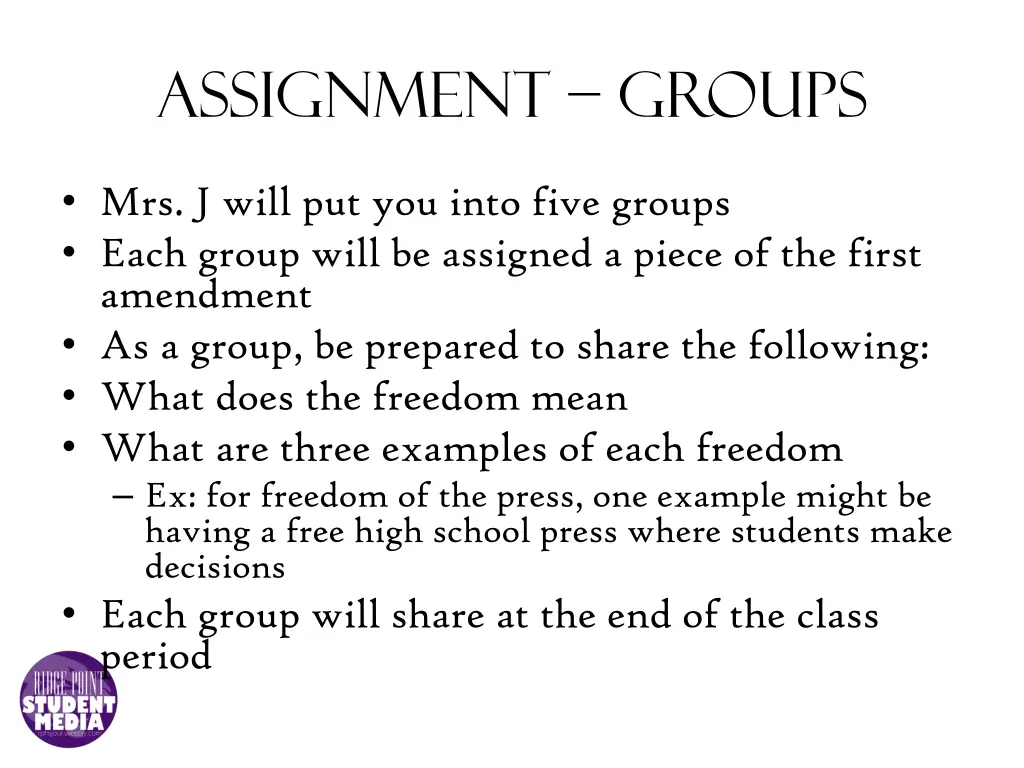 assignment groups