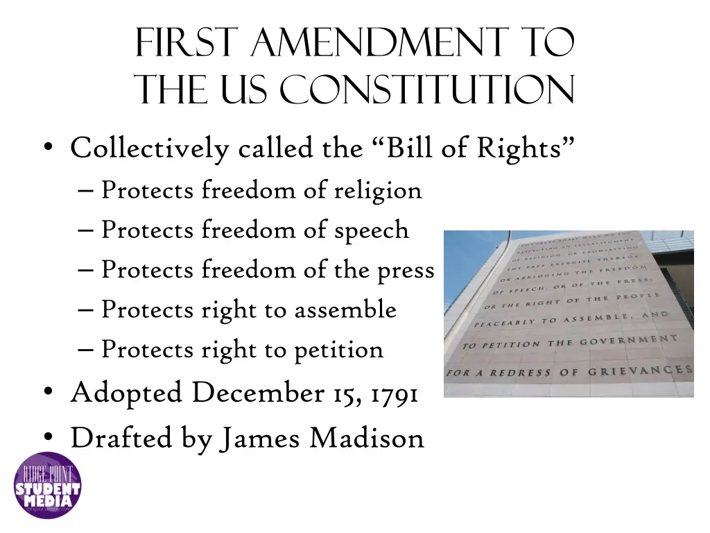 first amendment to the us constitution 1