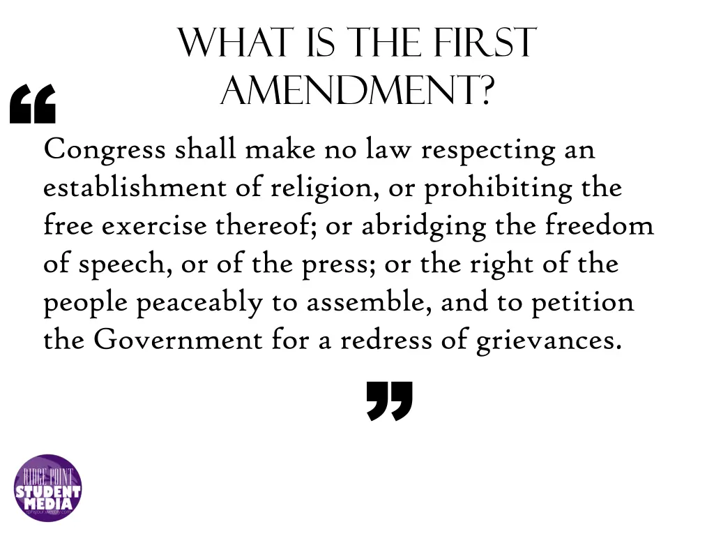 what is the first amendment