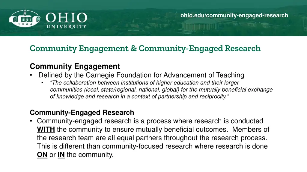 ohio edu community engaged research