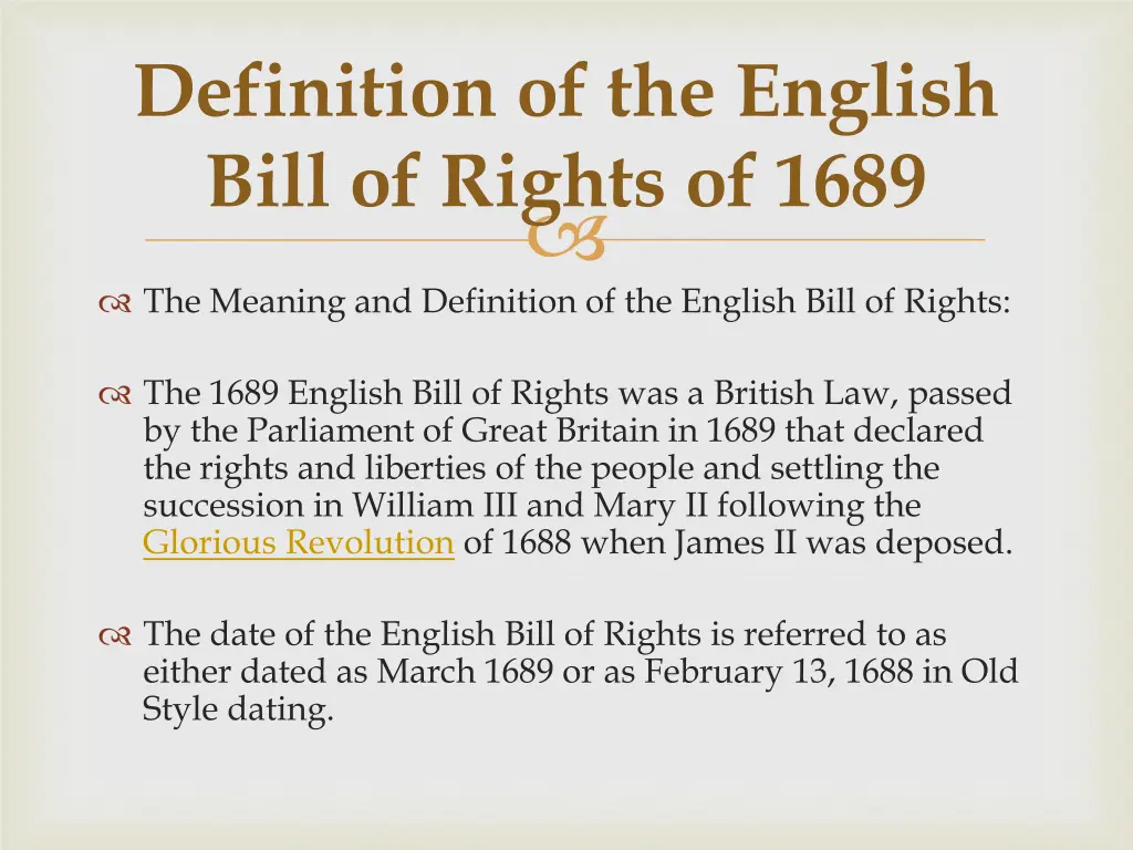 definition of the english bill of rights of 1689