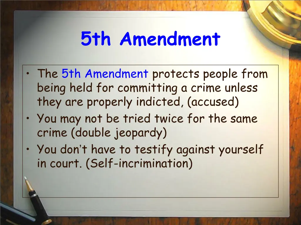 5th amendment