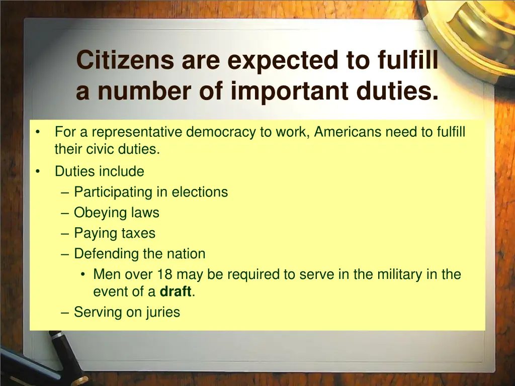 citizens are expected to fulfill a number