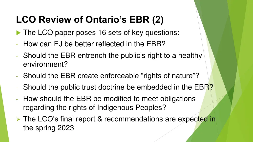 lco review of ontario s ebr 2