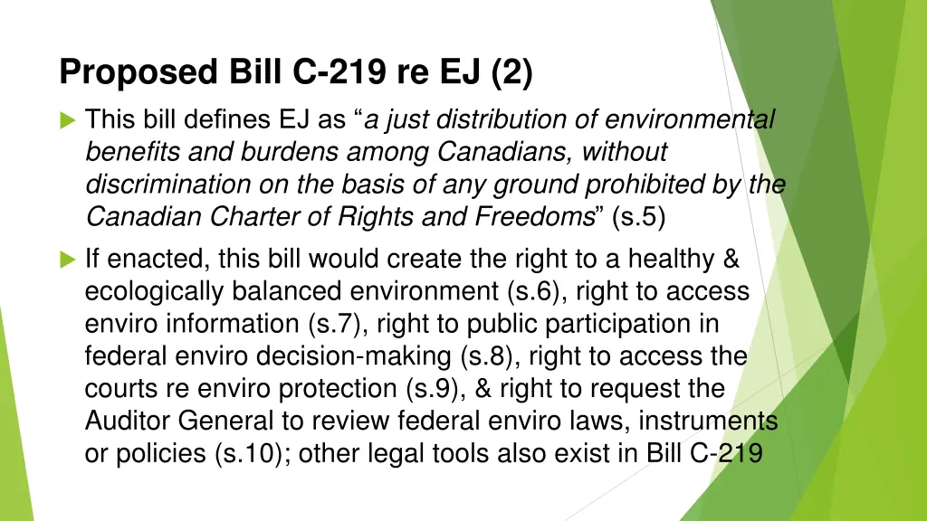 proposed bill c 219 re ej 2