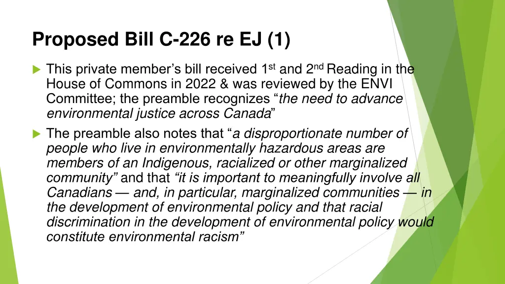 proposed bill c 226 re ej 1