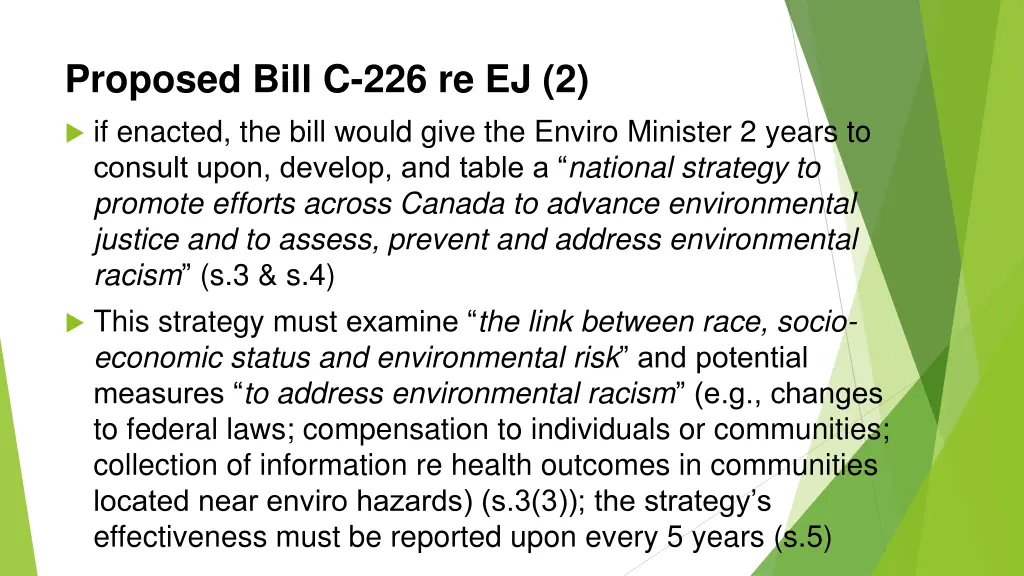 proposed bill c 226 re ej 2