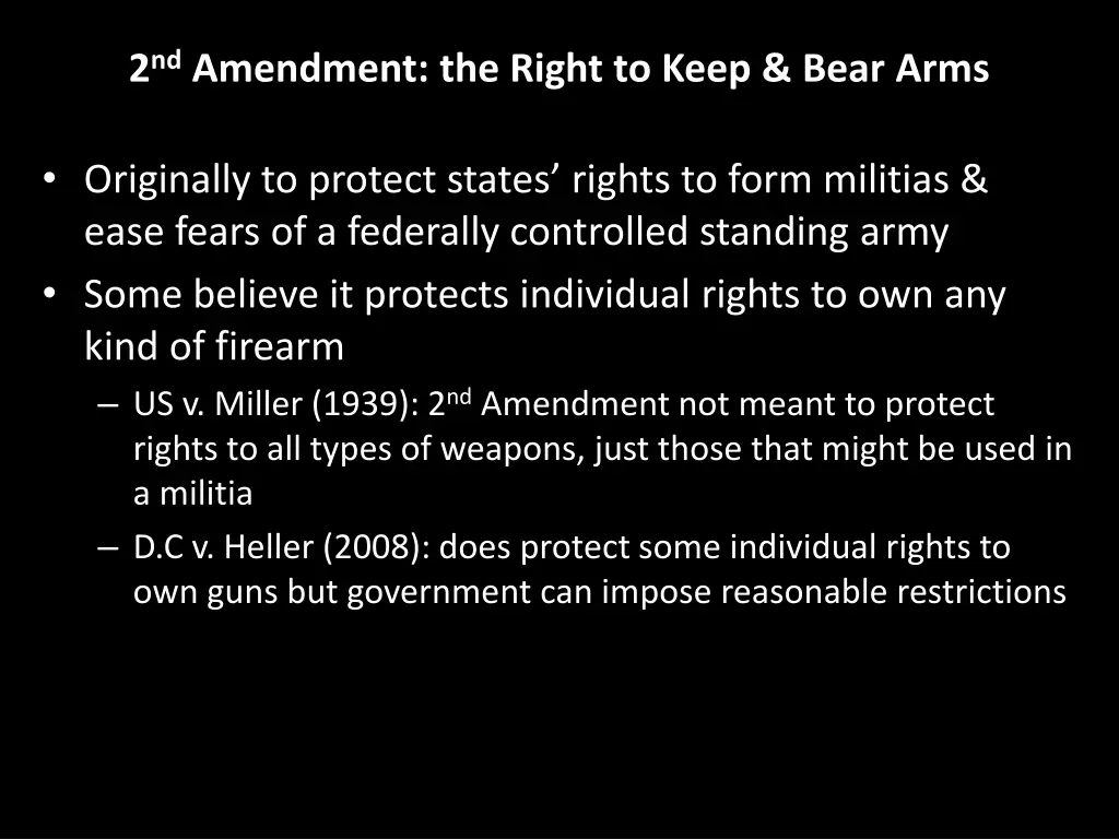 2 nd amendment the right to keep bear arms