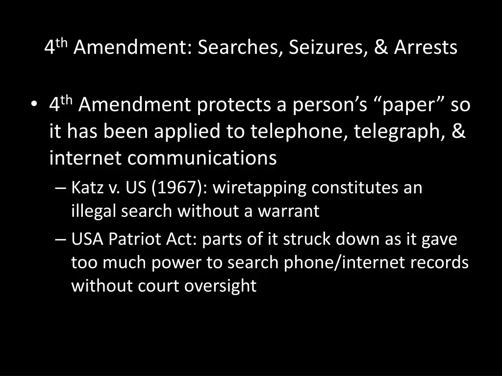 4 th amendment searches seizures arrests 3