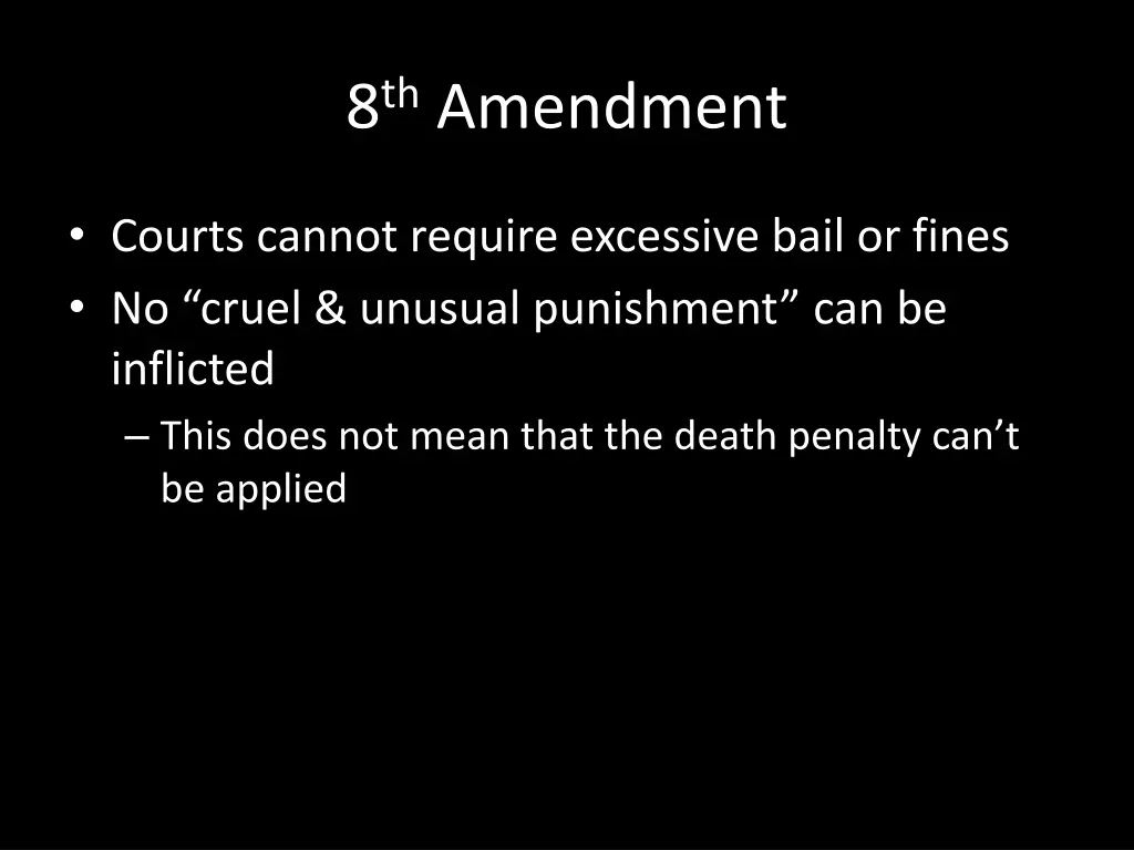 8 th amendment