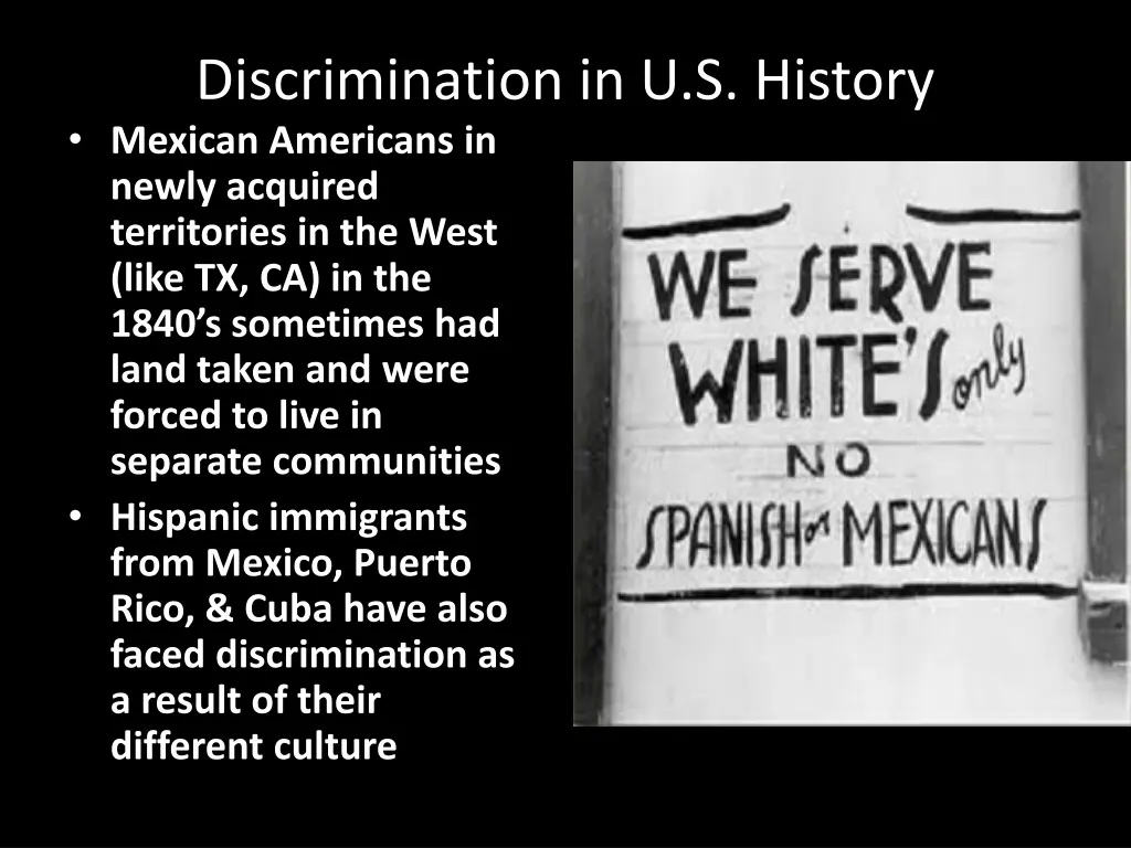 discrimination in u s history mexican americans