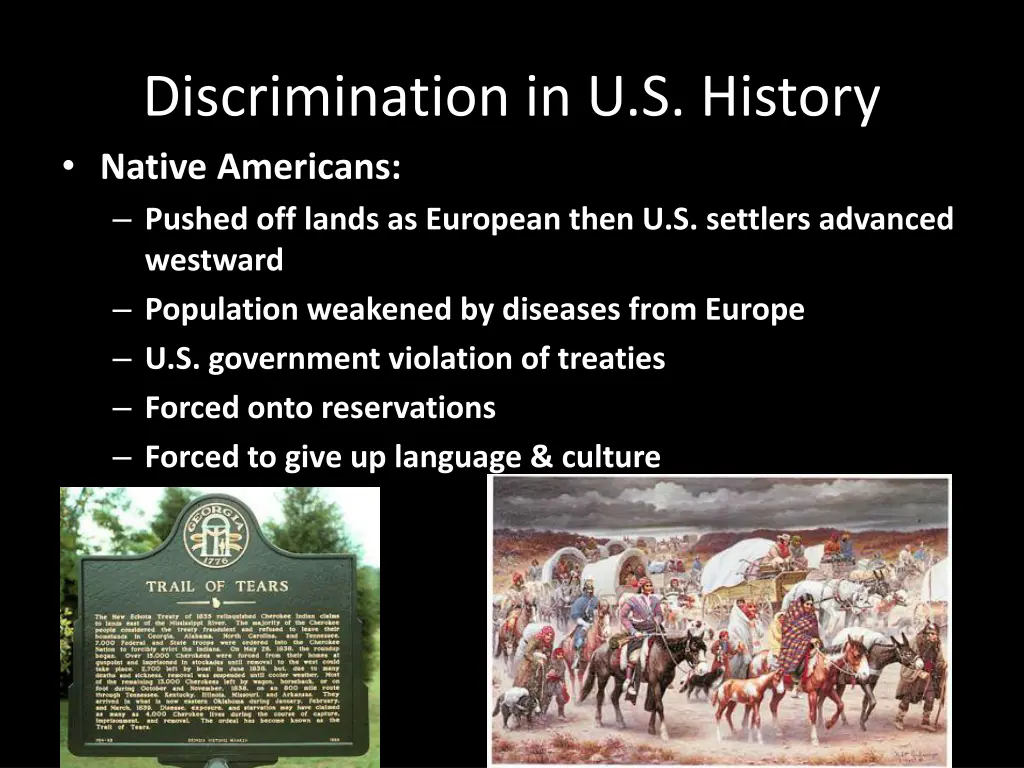 discrimination in u s history native americans