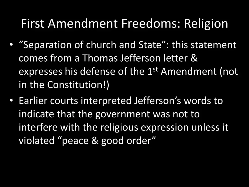 first amendment freedoms religion 1