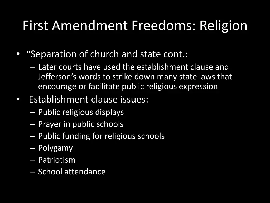 first amendment freedoms religion 2