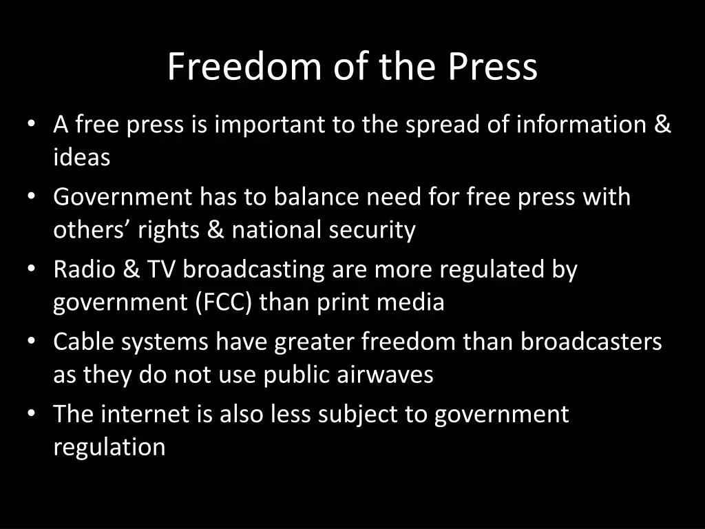 freedom of the press