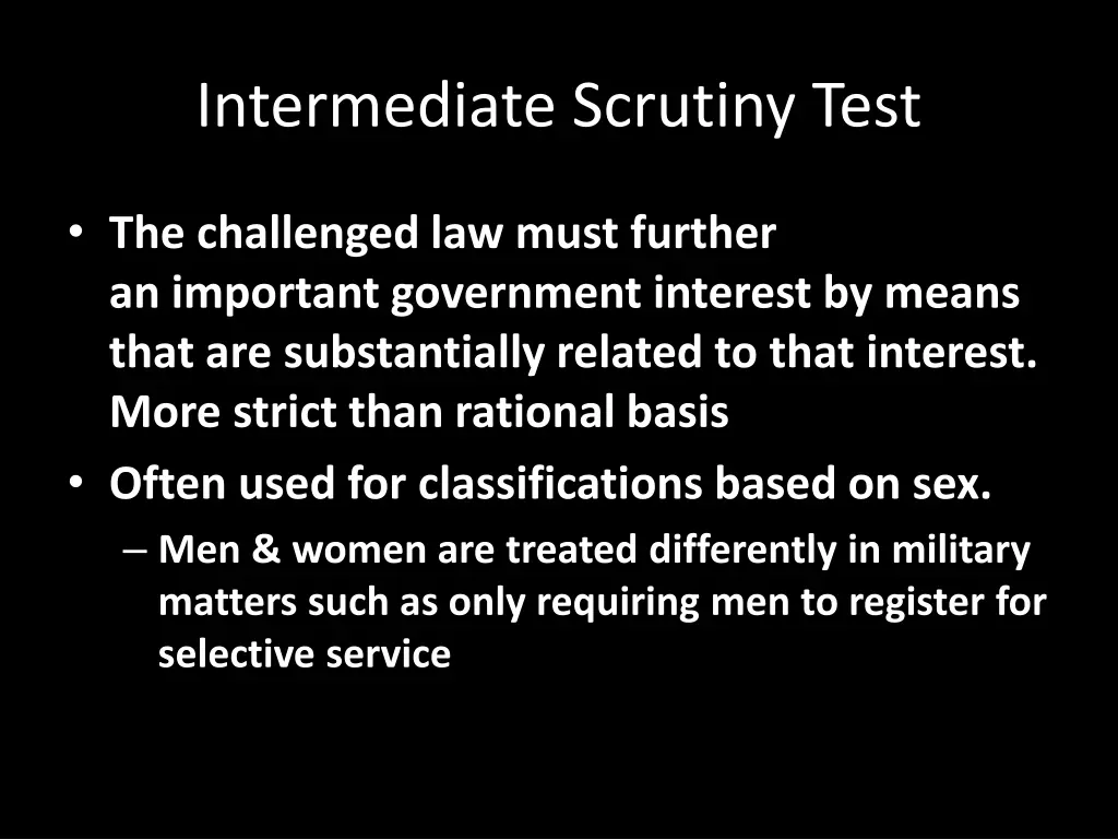 intermediate scrutiny test