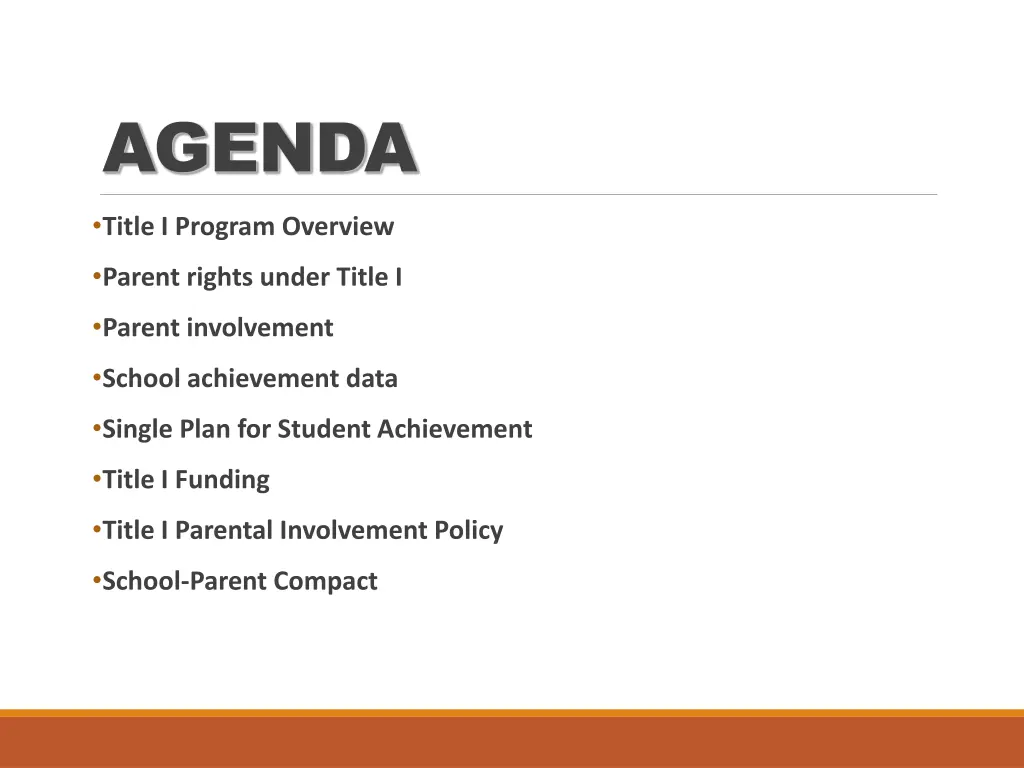 agenda