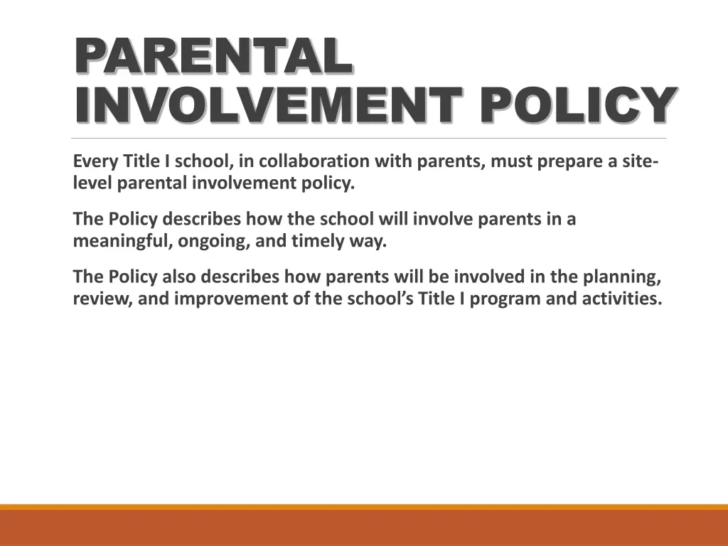 parental involvement policy