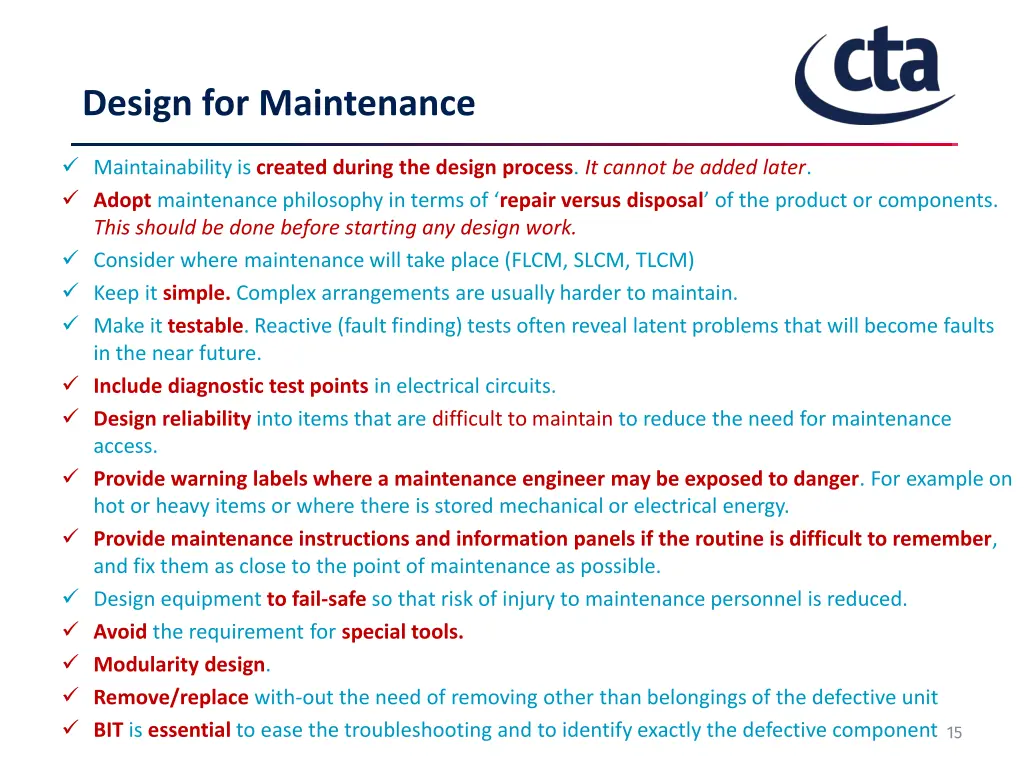 design for maintenance