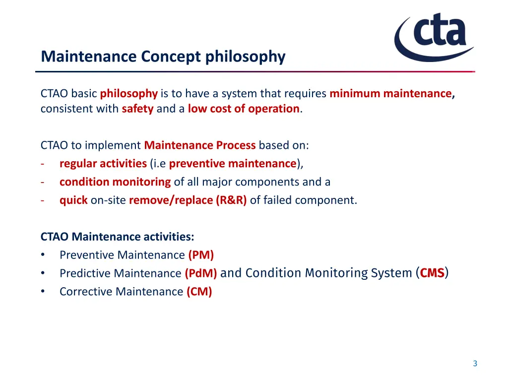 maintenance concept philosophy