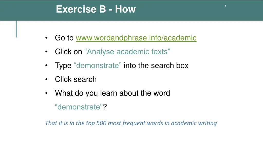 exercise b how