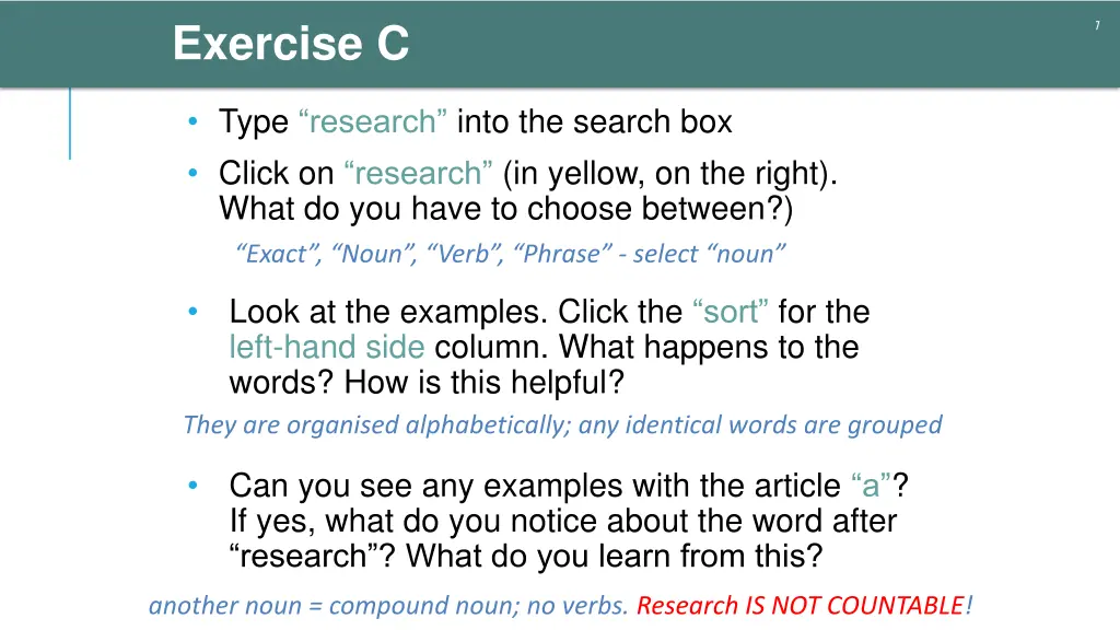 exercise c