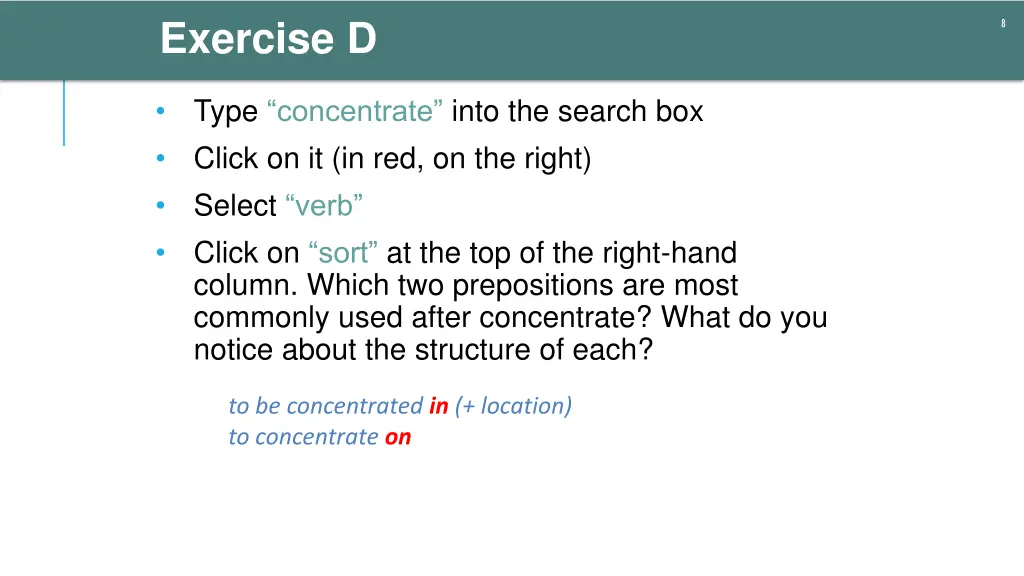 exercise d