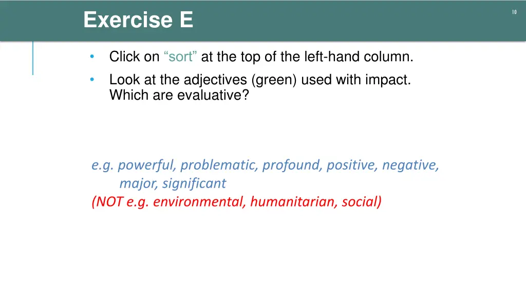 exercise e 1