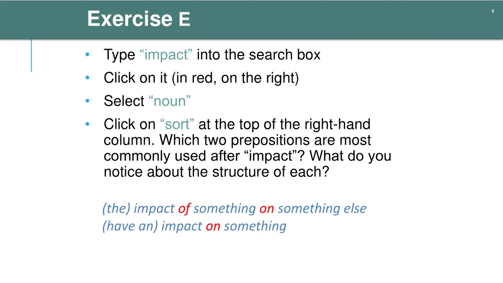 exercise e