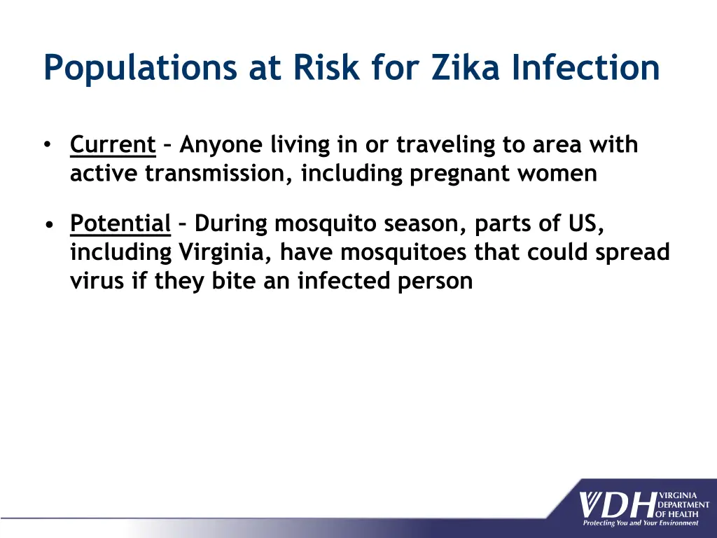 populations at risk for zika infection