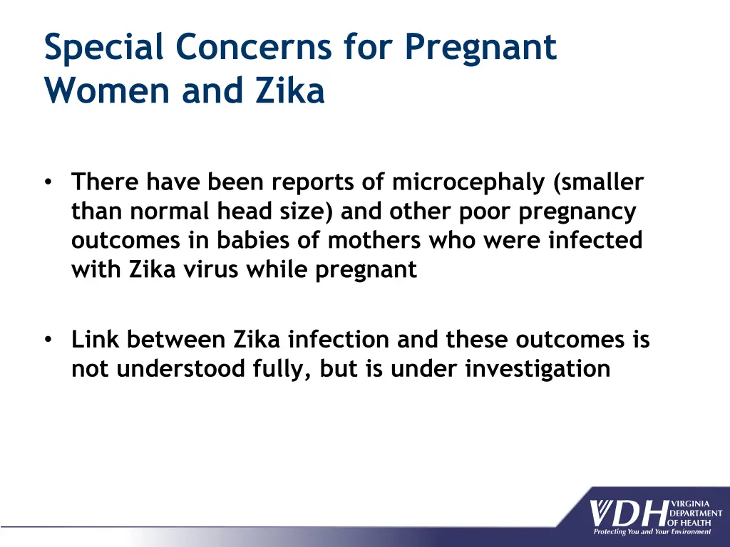 special concerns for pregnant women and zika