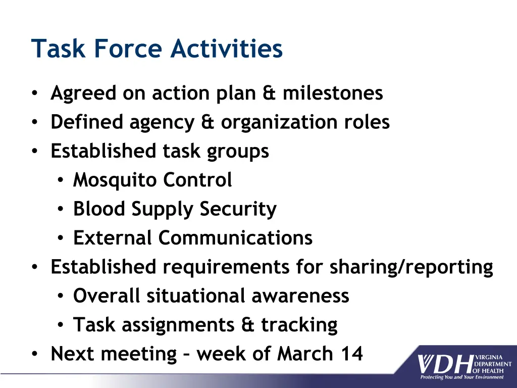 task force activities