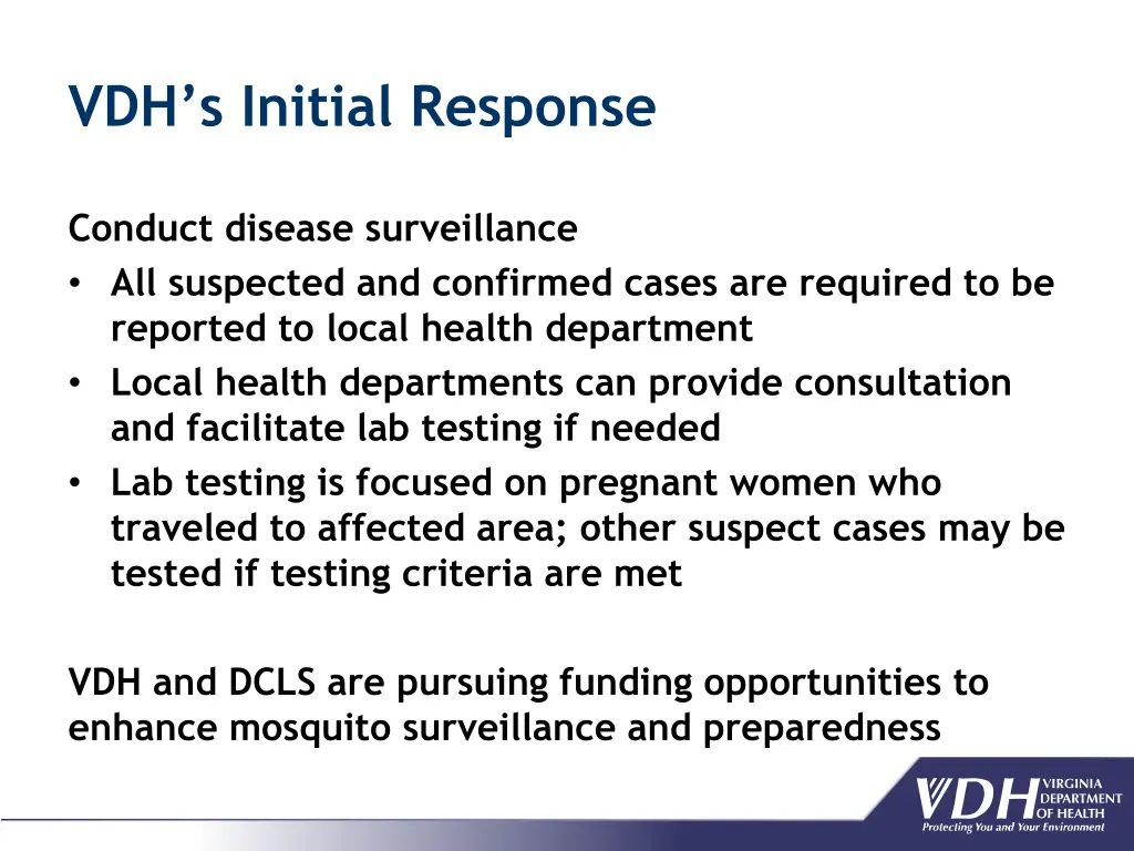 vdh s initial response 1