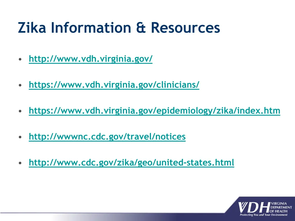 zika information resources