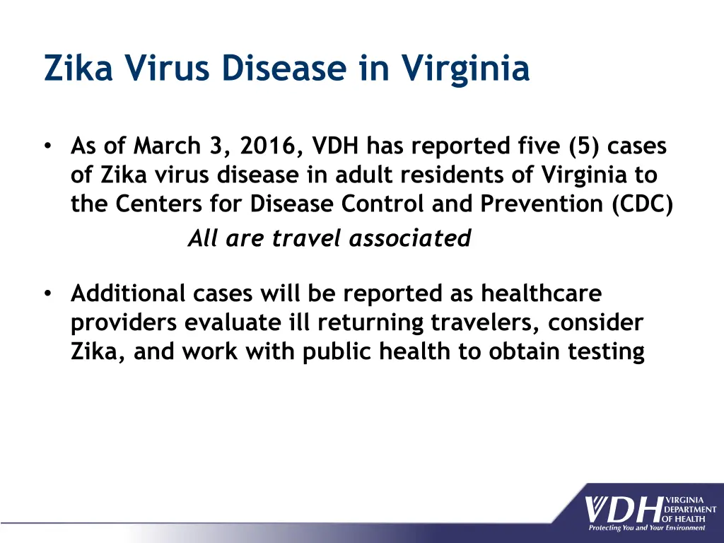 zika virus disease in virginia