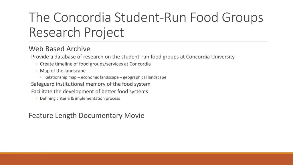 the concordia student run food groups research